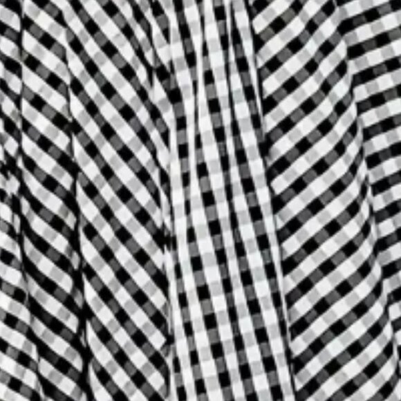 Black & White Gingham Maxi Skirt A-Line High Waist A-Line with Pockets - Picture 3 of 8